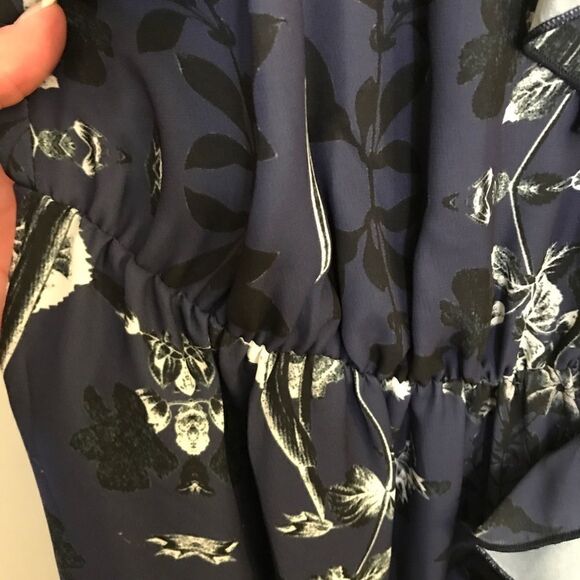 Parker Floral Ruffled Hi Low Midi V-Neck Dress - Picture 8 of 11